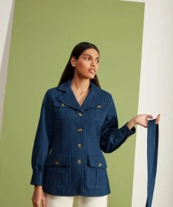 Seraphina DENIM PATCH POCKET JACKET |