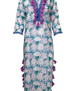 OLIPHANT Midi Kaftan- Cayman Blue