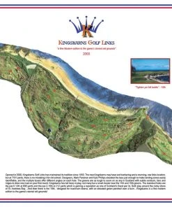 Vintage Golf Course Maps Father's Day Kingsbarns