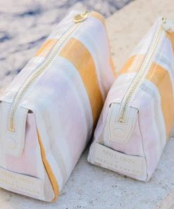 Neely & Chloe Ariel Okin X N&C Medium Coated Canvas Pouch Striped ACCESSORIES