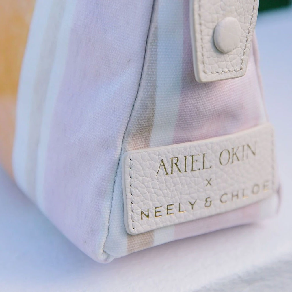 Neely & Chloe Ariel Okin X N&C Small Coated Canvas Pouch Striped ACCESSORIES 8 Neely & Chloe Ariel Okin X N&C Small Coated Canvas Pouch Striped ACCESSORIES