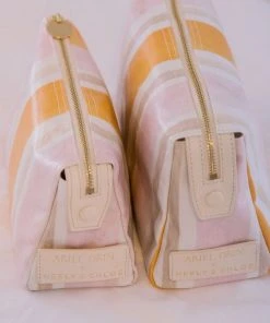 Neely & Chloe Ariel Okin X N&C Small Coated Canvas Pouch Striped ACCESSORIES