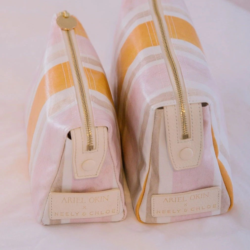 Neely & Chloe Ariel Okin X N&C Small Coated Canvas Pouch Striped ACCESSORIES 4 Neely & Chloe Ariel Okin X N&C Small Coated Canvas Pouch Striped ACCESSORIES