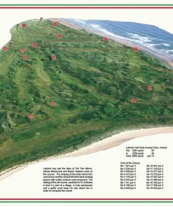 Vintage Golf Course Maps Lahinch Father's Day