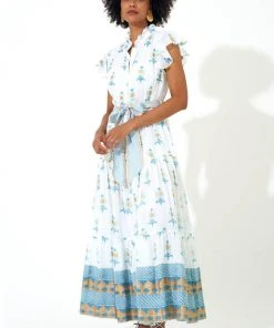 OLIPHANT Ruffle Collar Button Maxi