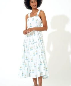 OLIPHANT Ruffle Cross Back Midi