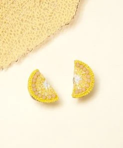 Mignonne Gavigan Lemon Stud Earrings Yellow