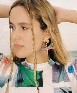 Mignonne Gavigan Lux Dragonfly Earrings Pink WHAT'S HOT