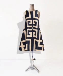 MME.Mink Mme. Mink BUCKHEAD SCARF DRESS - NAVY