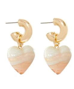 Mignonne Gavigan Heart Drop Hoop Earrings Gold WHAT'S HOT