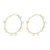 Mignonne Gavigan Isla Pearl Hoop Earrings Light Blue