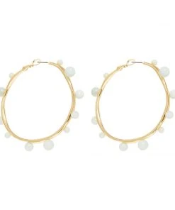 Mignonne Gavigan Isla Pearl Hoop Earrings Light Blue