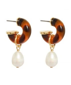 Mignonne Gavigan Kayle Huggie Hoop Earrings Brown