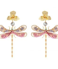 Mignonne Gavigan Lux Dragonfly Earrings Pink WHAT'S HOT