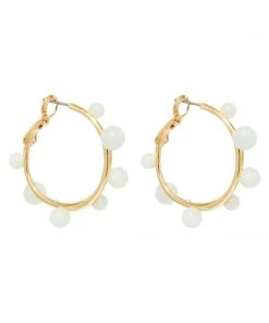 Mignonne Gavigan Mini Isla Pearl Hoop Earrings Light Blue WHAT'S HOT
