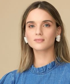 Mignonne Gavigan Mini Madeline Earrings Ivory Rosegold