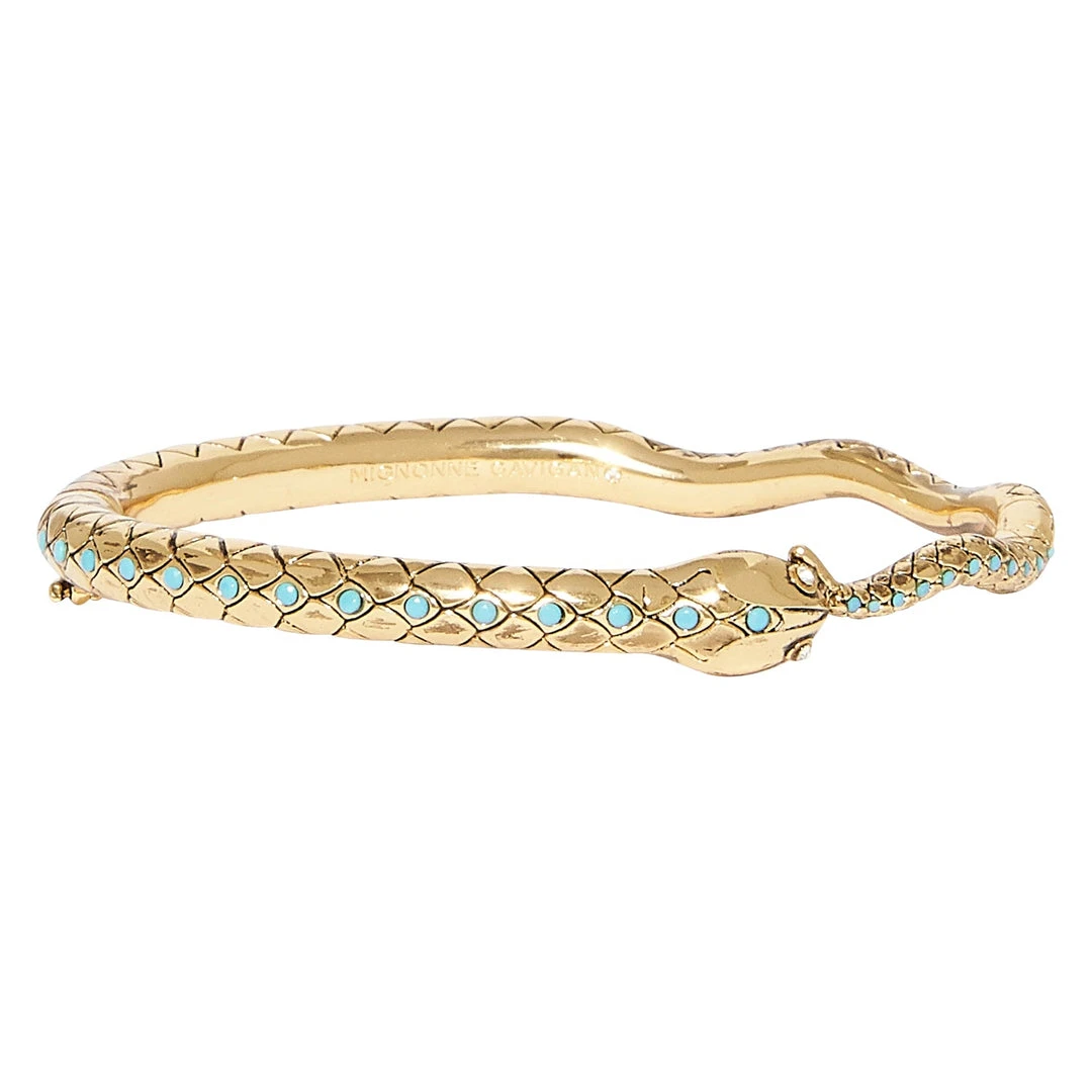 Mignonne Gavigan Serpent Cuff Turquoise Gold 3 Mignonne Gavigan Serpent Cuff Turquoise Gold