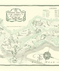 Vintage Golf Course Maps Father's Day National II Map
