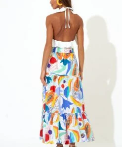 OLIPHANT Button Front Skirt- Papaya Yellow