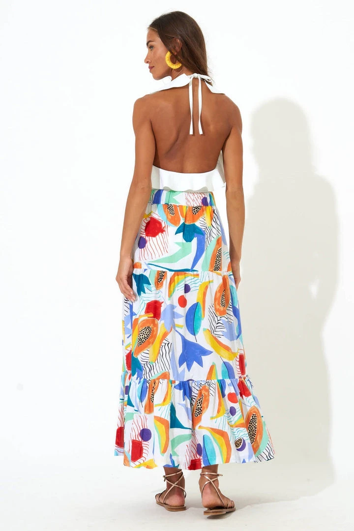 OLIPHANT Button Front Skirt- Papaya Yellow 4 OLIPHANT Button Front Skirt- Papaya Yellow