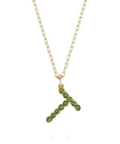 Briony Raymond Fine Jewelry Confetti Peridot Letter Pendant - Large