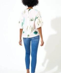 OLIPHANT Puff Blouse- Frond Green