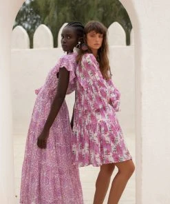 OLIPHANT Ruffle Collar Button Maxi- Malta Pink 11 OLIPHANT Ruffle Collar Button Maxi- Malta Pink