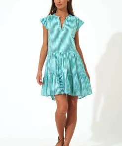 OLIPHANT Roll Sleeve Dress- Playa Green