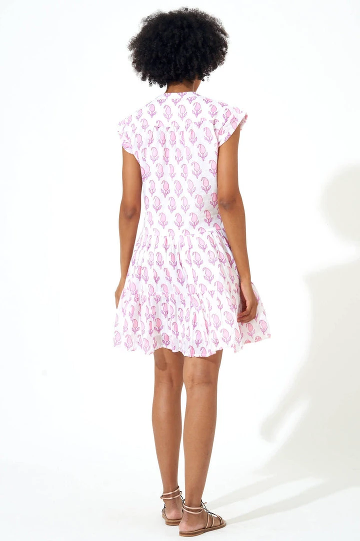 OLIPHANT Roll Sleeve Dress- Tulip Pink 4 OLIPHANT Roll Sleeve Dress- Tulip Pink