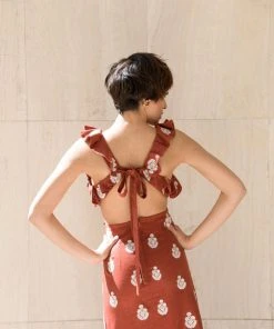 RosewaterHouse Malika Dress - Brick & White CLOTHING 11 RosewaterHouse Malika Dress - Brick & White CLOTHING