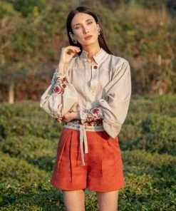 RosewaterHouse Carnation Blouse - Sand Tops