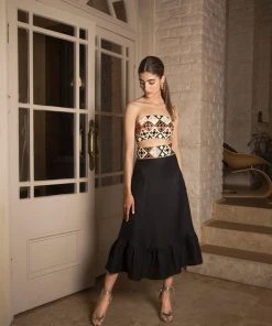 RosewaterHouse Noor Belted Midi Skirt - Black 9 RosewaterHouse Noor Belted Midi Skirt - Black