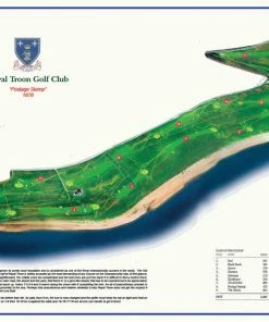 Vintage Golf Course Maps Royal Troon Map Father's Day