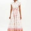 OLIPHANT Ruffle Collar Button Maxi- Leela Peach