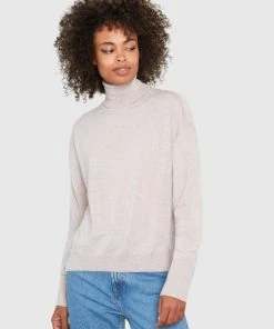 Santicler Tops Eileen Turtleneck Relaxed-Fit Merino Wool Sweater