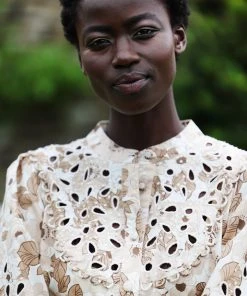 Seraphina Tops CUTWORK BLOUSE | Brown Florals 9 Seraphina Tops CUTWORK BLOUSE | Brown Florals