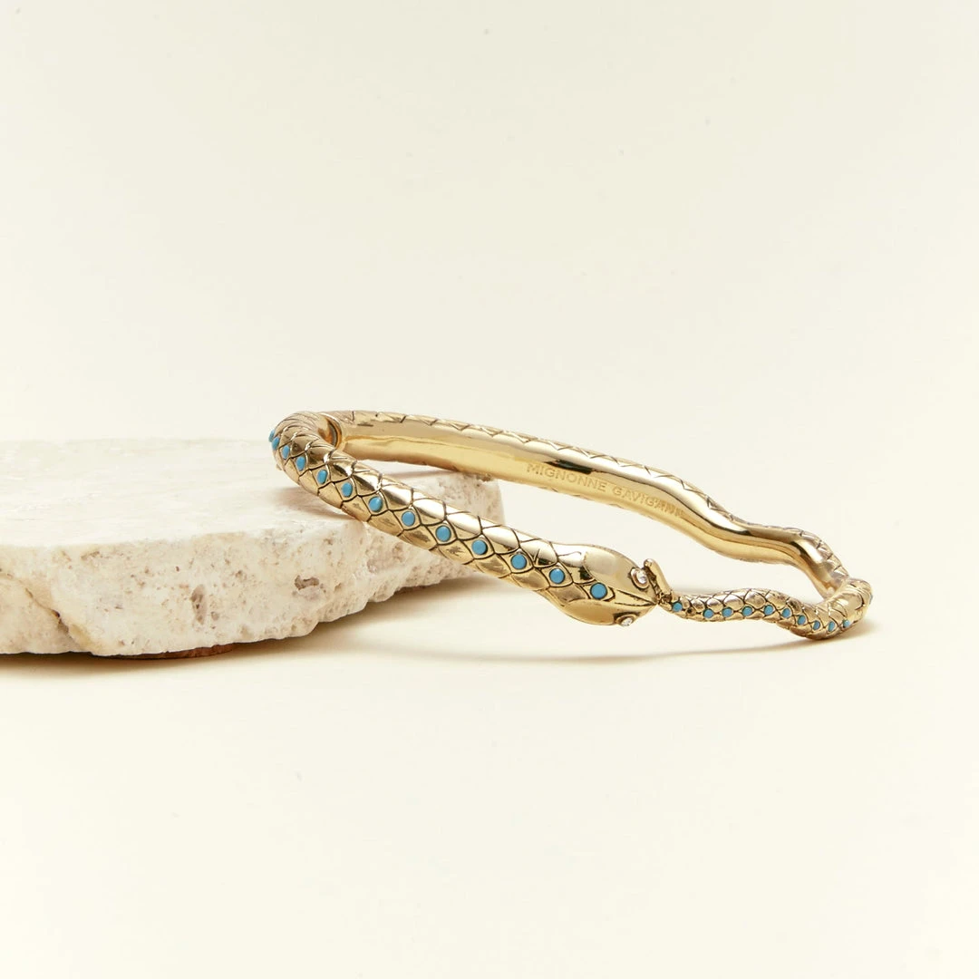 Mignonne Gavigan Serpent Cuff Turquoise Gold 5 Mignonne Gavigan Serpent Cuff Turquoise Gold