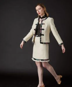 SKYLENCE WHAT'S HOT Chelsea Tang Tweed Jacket White