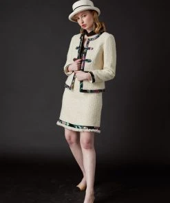 SKYLENCE WHAT'S HOT Chelsea Tang Tweed Jacket White