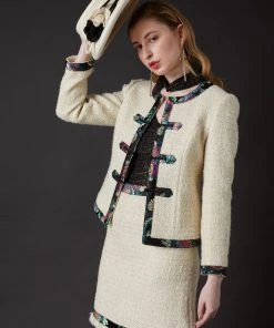 SKYLENCE WHAT'S HOT Chelsea Tang Tweed Skirt White