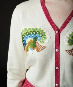 SKYLENCE WHAT'S HOT Qiaochu Embroidered Cardigan Fuchsia