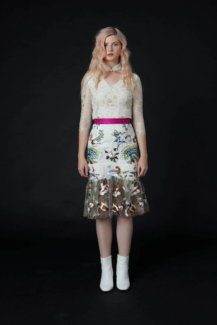 SKYLENCE QiaoChu Embroidered Midi Skirt WHAT'S HOT 4 SKYLENCE QiaoChu Embroidered Midi Skirt WHAT'S HOT