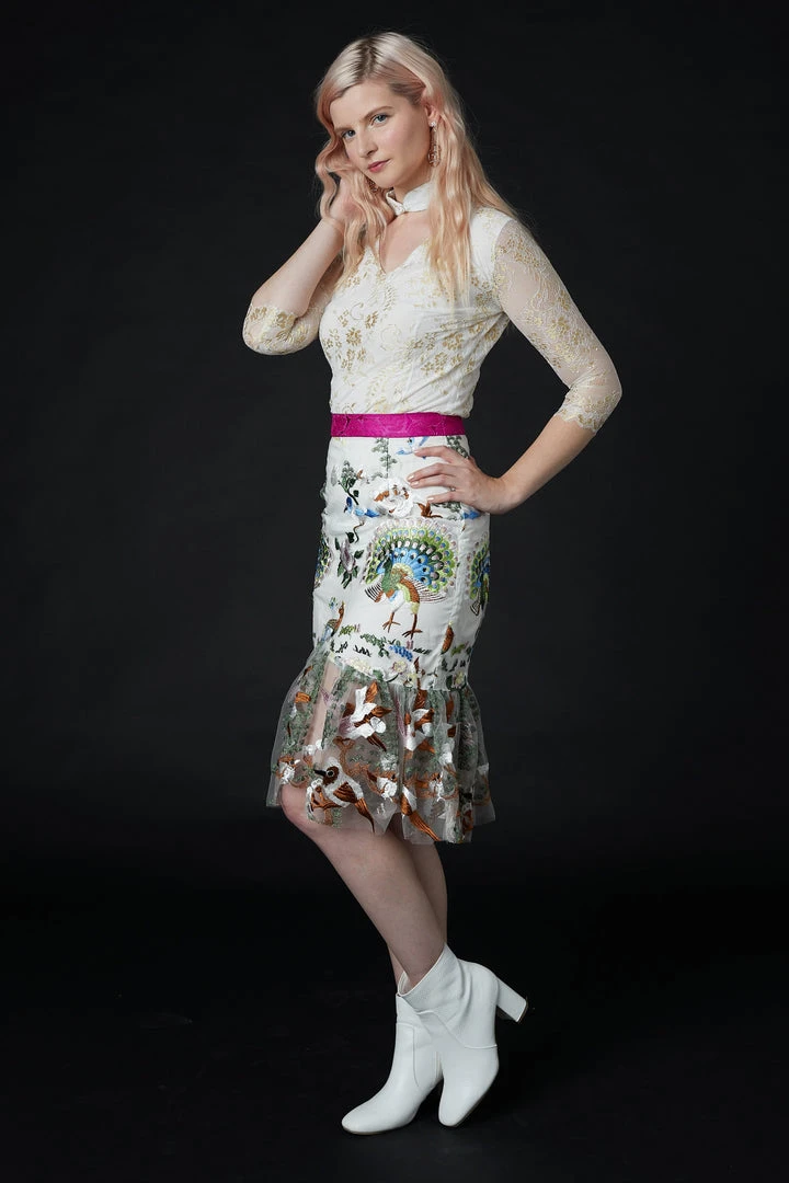 SKYLENCE QiaoChu Embroidered Midi Skirt WHAT'S HOT 5 SKYLENCE QiaoChu Embroidered Midi Skirt WHAT'S HOT