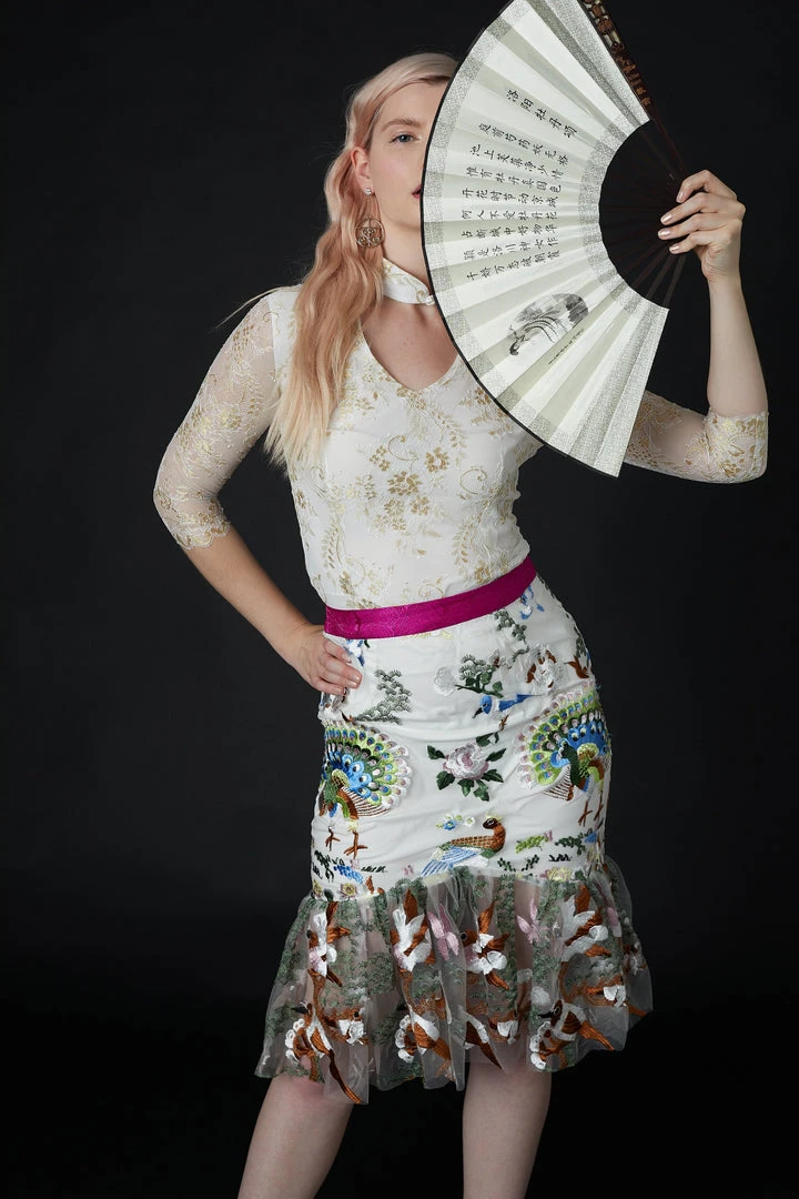 SKYLENCE QiaoChu Embroidered Midi Skirt WHAT'S HOT 7 SKYLENCE QiaoChu Embroidered Midi Skirt WHAT'S HOT