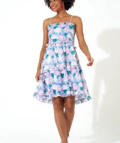 OLIPHANT Smocked Back Mini- Cayman Blue