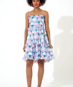 OLIPHANT Smocked Back Mini- Cayman Blue