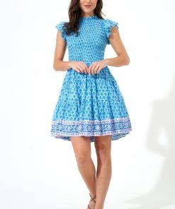 OLIPHANT Smocked Flirty Short-Fern Blue