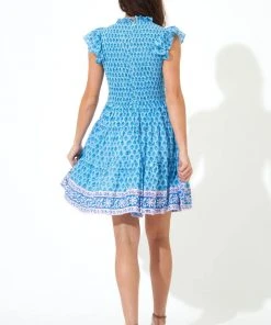 OLIPHANT Smocked Flirty Short-Fern Blue