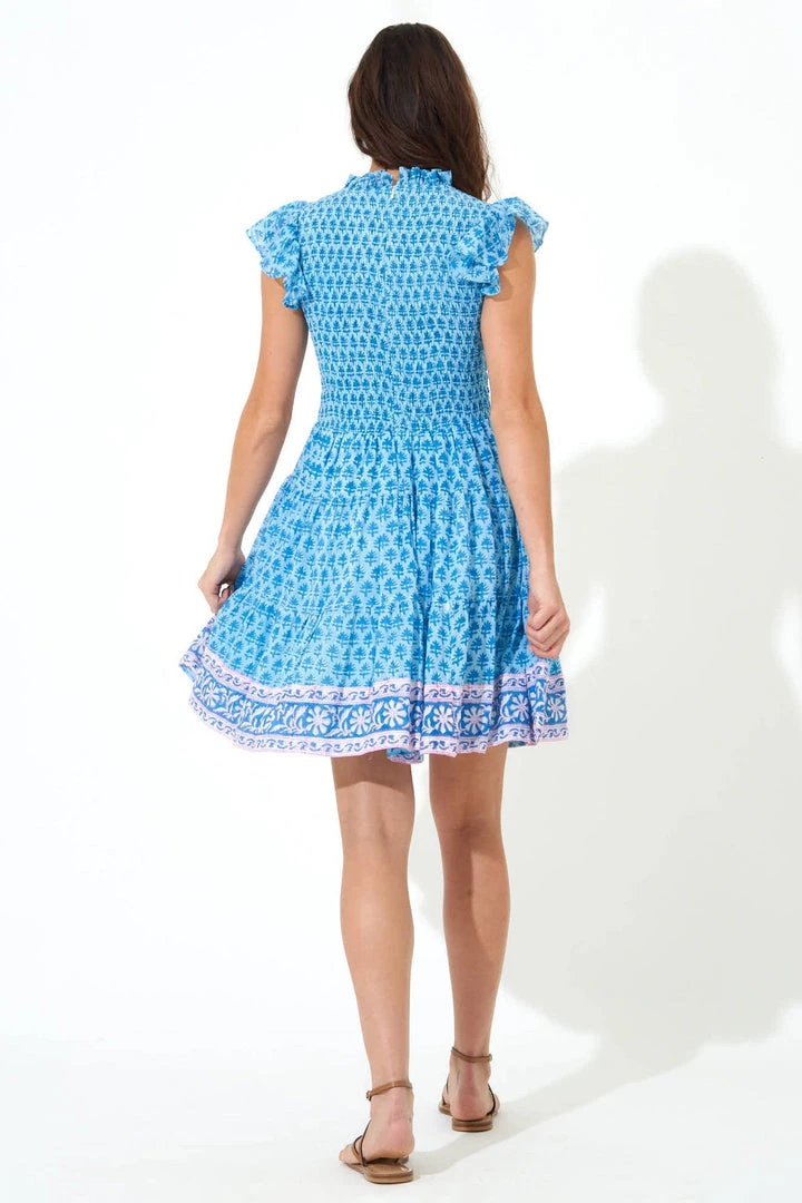 OLIPHANT Smocked Flirty Short-Fern Blue 4 OLIPHANT Smocked Flirty Short-Fern Blue