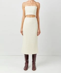 Soft Animal WHAT'S HOT Boucle Strapless Top